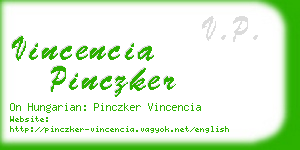 vincencia pinczker business card